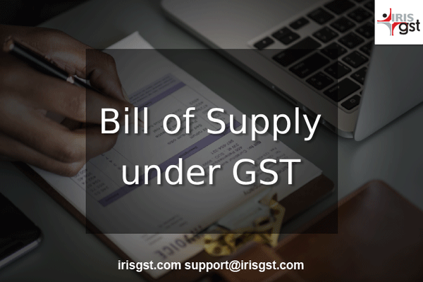 Bill of Supply under GST