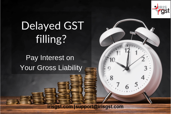 Delay in GST returns filling Interest is payable on gross liability