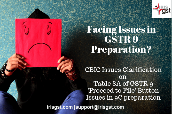 Issues Faced while Filing GSTR9 and GSTR9C