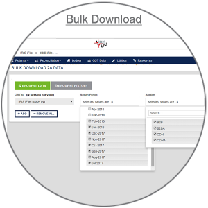 Download GSTR 2A from GST system for GST Reconciliation of all your GSTINs simultaneously.