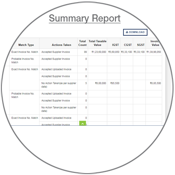 Mark the reconciled and reviewed invoices and generate a summary report to know the reconciliation status
