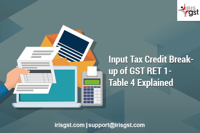 Input Tax Credit Break-up of RET 1 New Return – Table 4 Explained