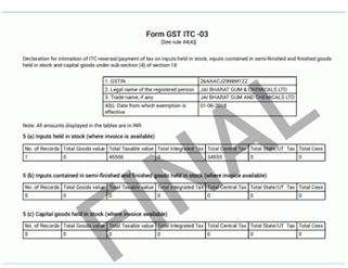 Form GST ITC 03