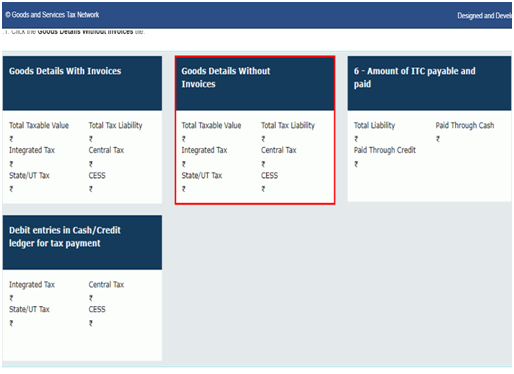 Goods details without invoices