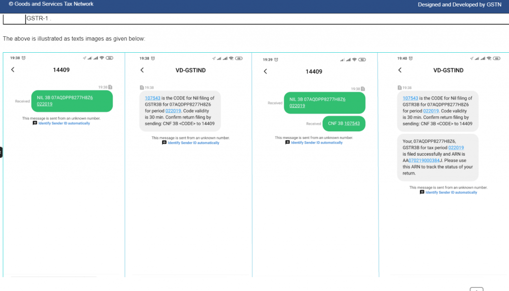 Steps to file NIL GSTR 1 via SMS