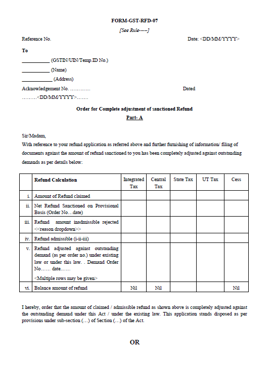 Form-GST-RFD-07