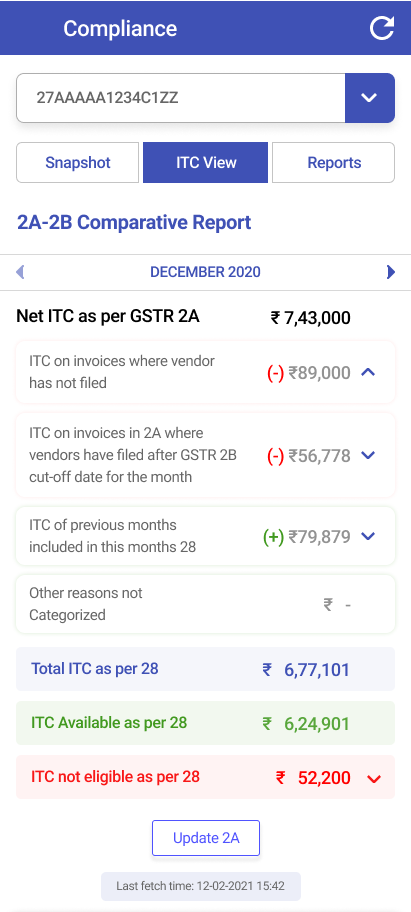 GSTR 2A and GSTR-2b Comparative Report