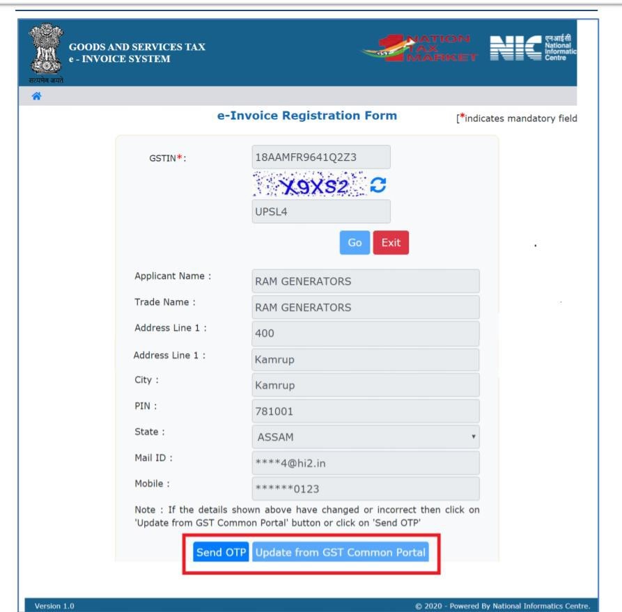 e-invoice registration form