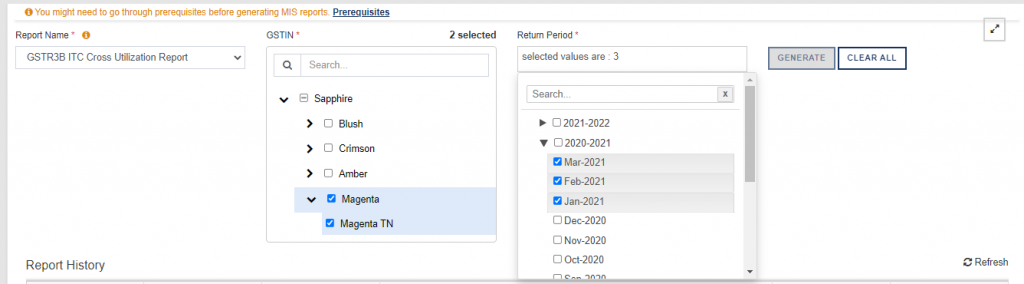 Fig 6 Report Filter