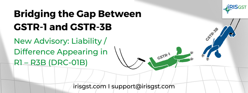Bridging the Gap Between GSTR-1 and GSTR-3B | New Advisory: Liability / Difference Appearing in R1 – R3B (DRC-01B)