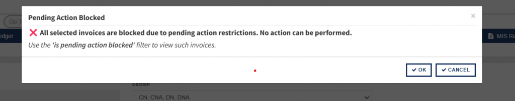 Pending Action Validation