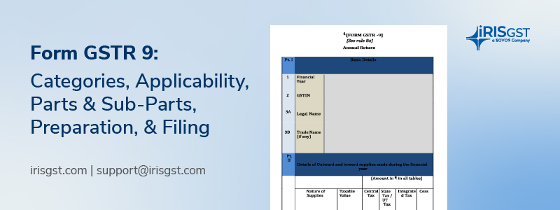 Form GSTR 9: Categories, Applicability, Parts & Sub-Parts, Preparation, & Filing